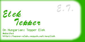 elek tepper business card